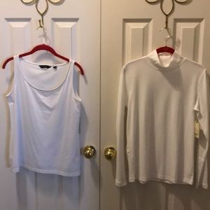 St. John’s Bay White top w/free shaper top. M